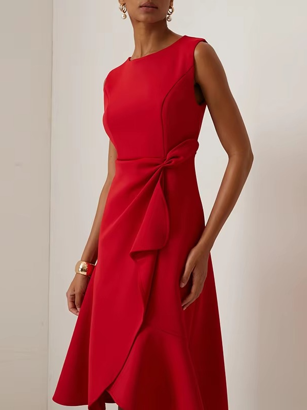 Zoya | Women's Summer Sleeveless Ruffle Midi Dress