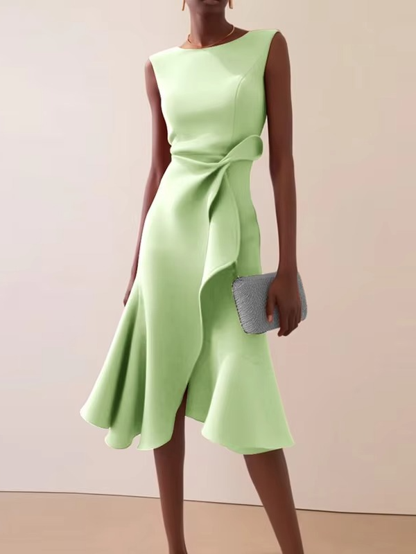 Zoya | Women's Summer Sleeveless Ruffle Midi Dress