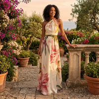 Amelia | Women's Floral Halterneck Maxi Dress