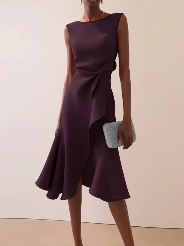 Zoya | Women's Summer Sleeveless Ruffle Midi Dress