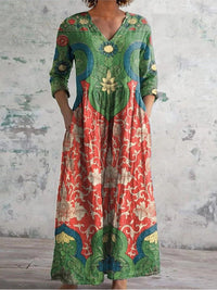 Jessica | Women’s Floral V-Neck Midi Dress