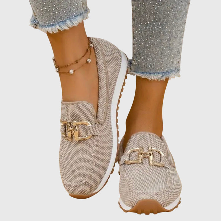Yasmine | Women’s Metal Detail Textured Loafers