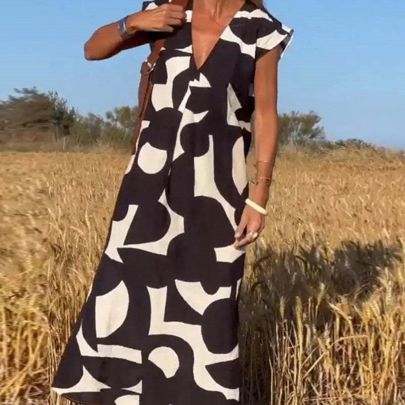 Chloe | Women's Loose fit Printed Maxi Dress