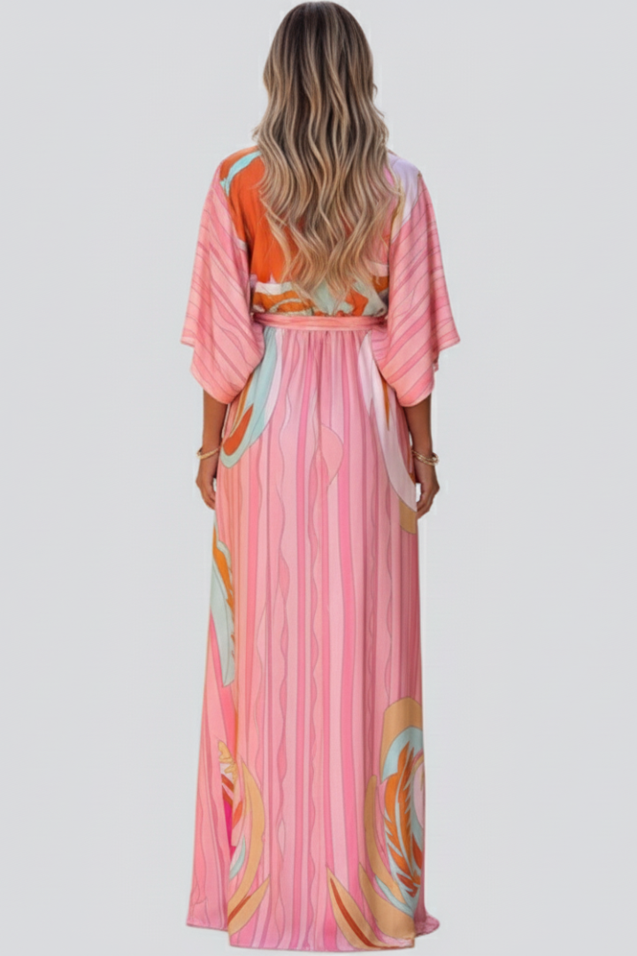 Gemma | Women’s Summer Printed Dress With Batwing Sleeves