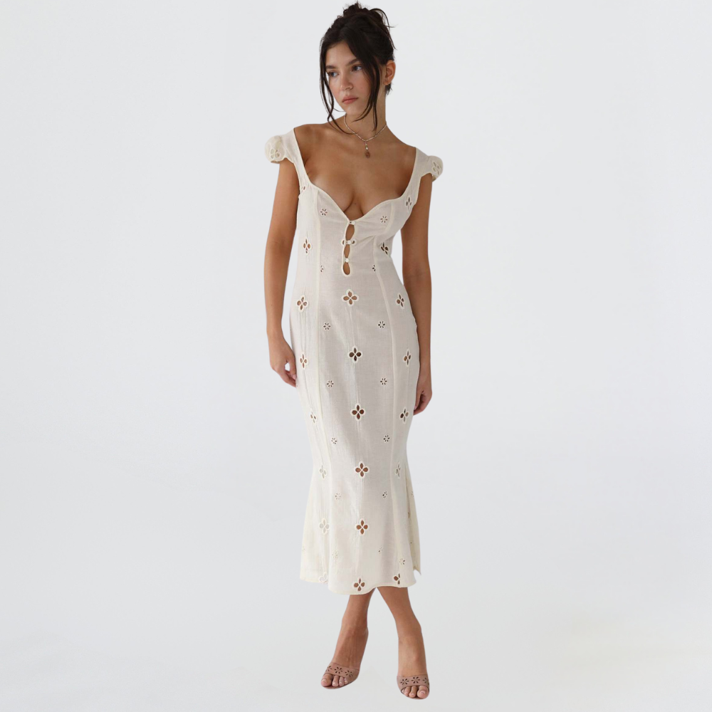 Vera | Women’s Cut-Out Wedding Guest Midi Dress