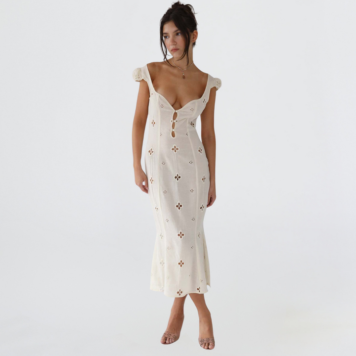 Vera | Women’s Cut-Out Wedding Guest Midi Dress
