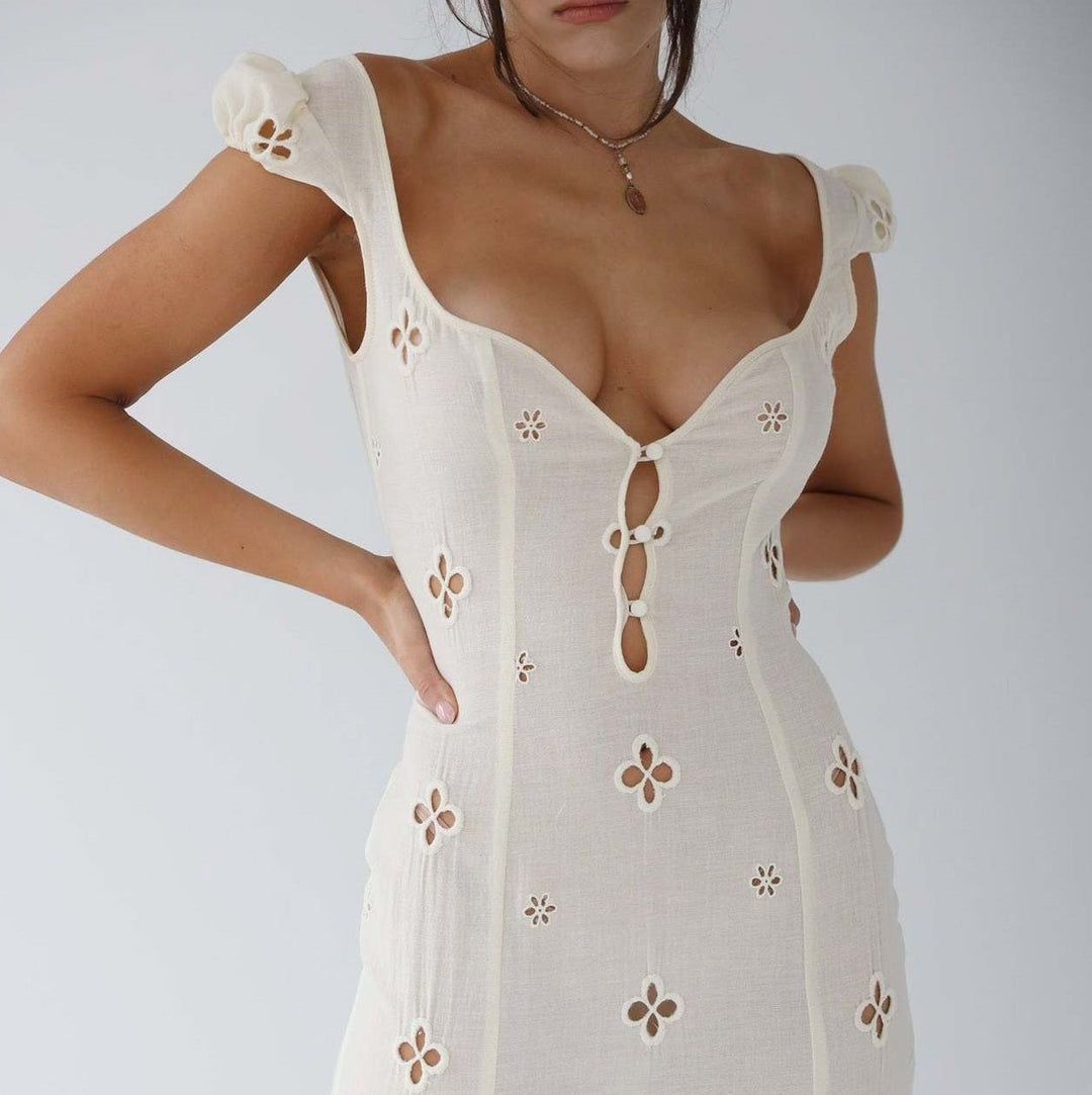 Vera | Women’s Cut-Out Wedding Guest Midi Dress