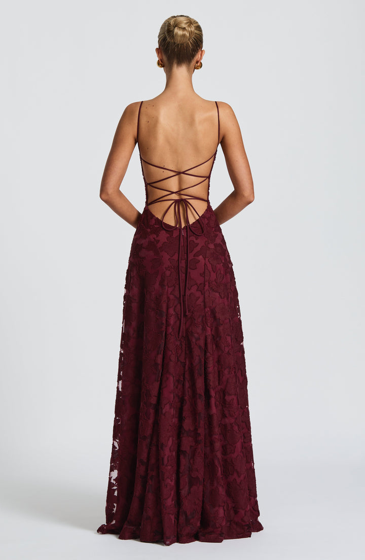 Silja | Women's Embroidered Maxi Evening Dress