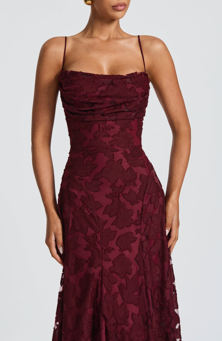 Silja | Women's Embroidered Maxi Evening Dress