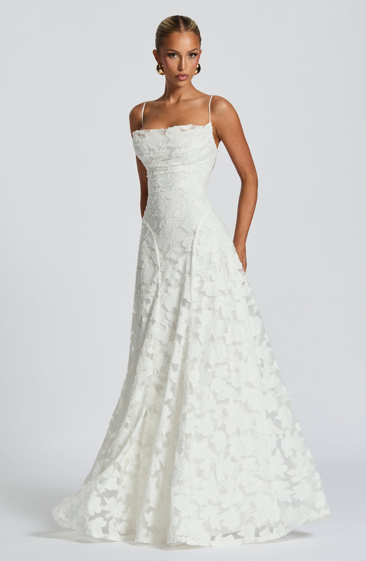 Silja | Women's Embroidered Maxi Evening Dress