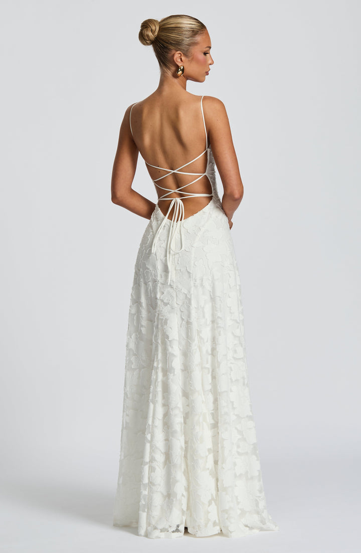 Silja | Women's Embroidered Maxi Evening Dress