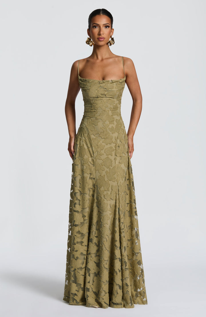 Silja | Women's Embroidered Maxi Evening Dress