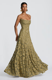 Silja | Women's Embroidered Maxi Evening Dress