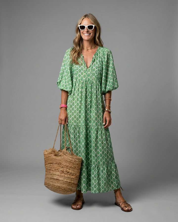 Imani | Women’s Geometric Tiered Maxi Dress