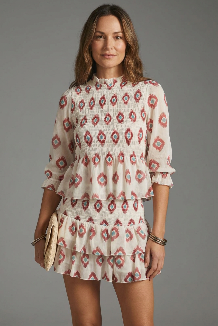 Lola | Women’s Elegant Patterned Wedding Guest Dress