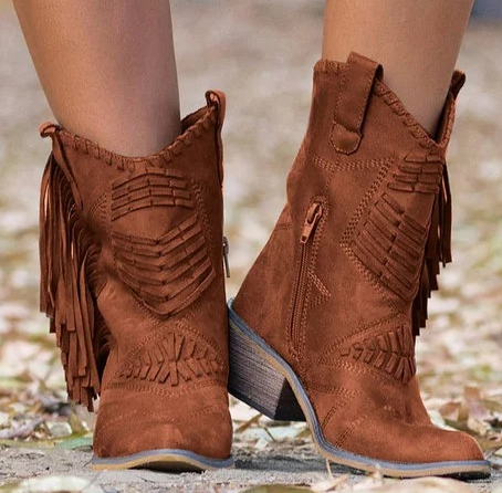 Evelina | Women’s Elegant Fringe Cowboy Boots