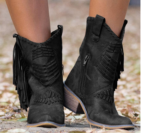 Evelina | Women’s Elegant Fringe Cowboy Boots