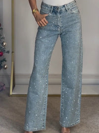 Callista | Women's Casual High-Waisted Glitter Jeans