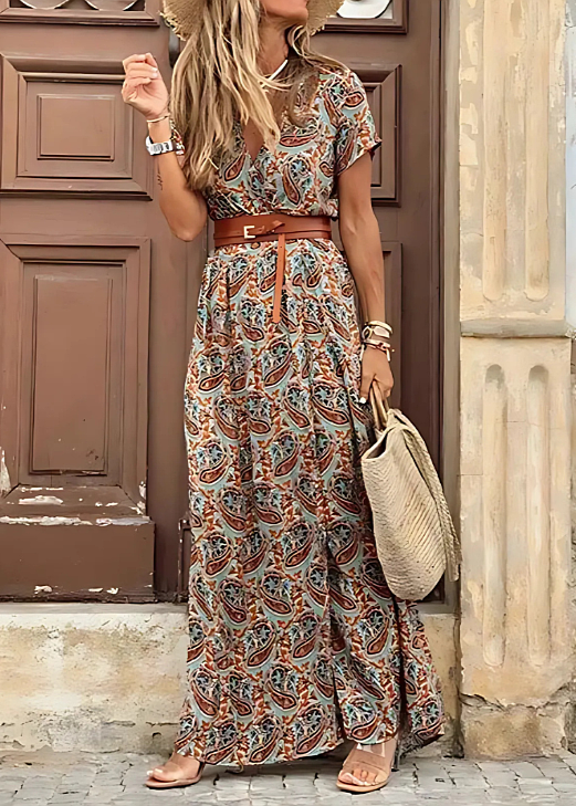Marieke | Women’s Summer Casual Tailored Paisley Maxi Dress