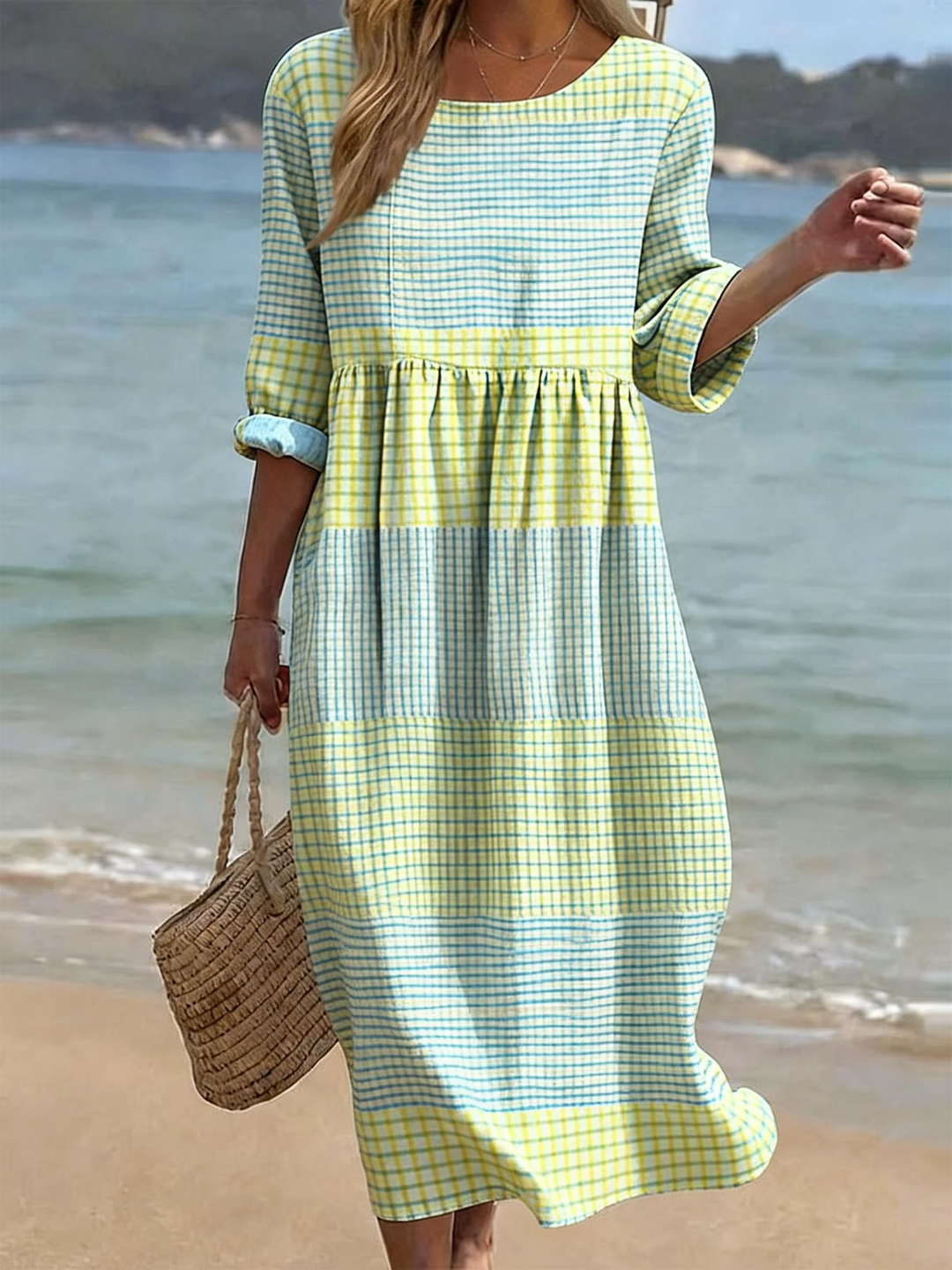 Carissa | Women’s Summer Plaid Midi Dress
