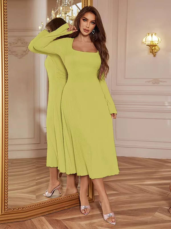 Enya | Women’s Square Neck Wedding Guest Midi Dress