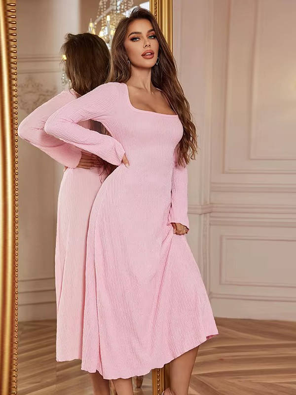 Enya | Women’s Square Neck Wedding Guest Midi Dress