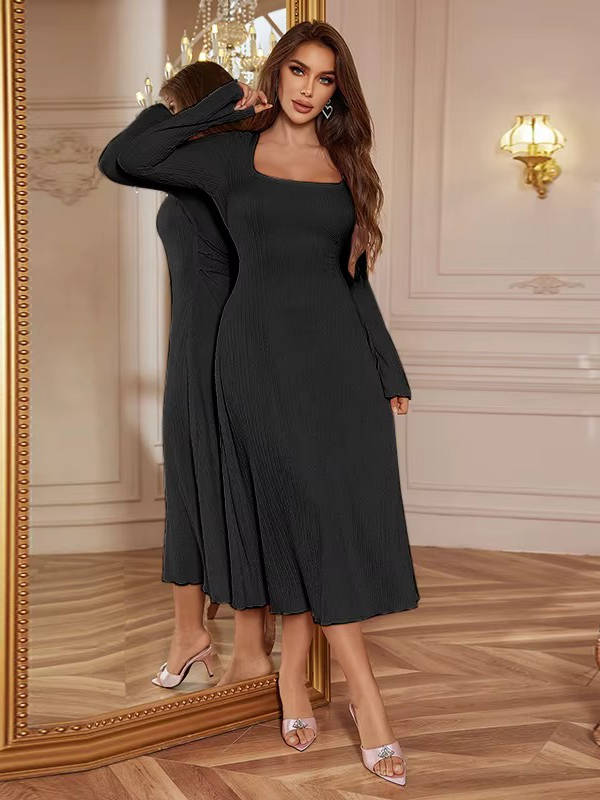 Enya | Women’s Square Neck Wedding Guest Midi Dress