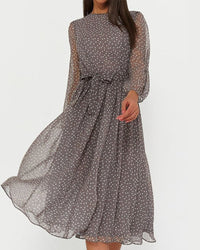 Kaylee | Women's Longsleeve Midi Dress With Dots