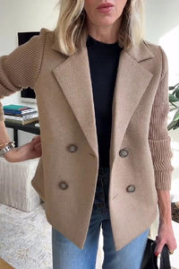 Maya | Women's Double-Breasted Knit Sleeve Blazer