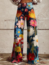 Vivienne | Women's High-Waisted Floral Wide-Leg Pants