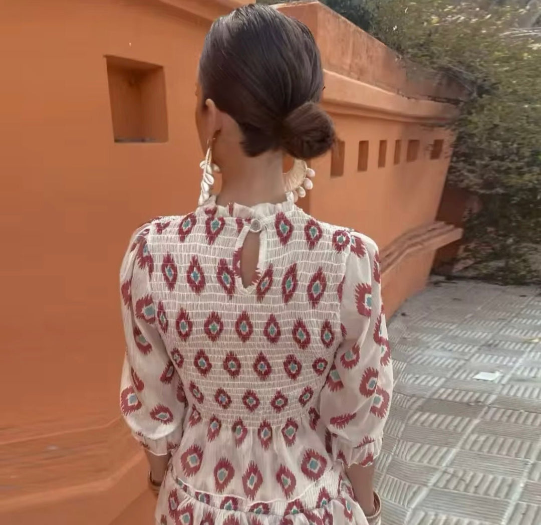 Lola | Women’s Elegant Patterned Wedding Guest Dress