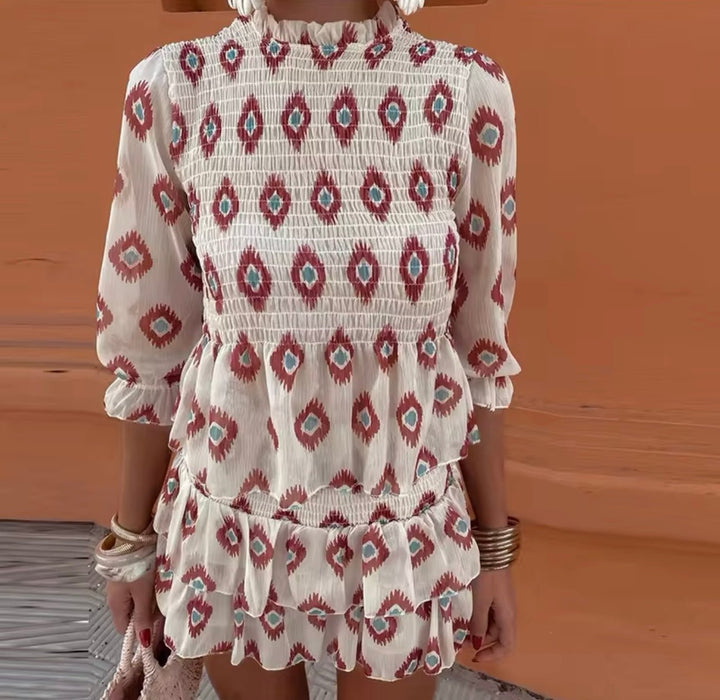 Lola | Women’s Elegant Patterned Wedding Guest Dress