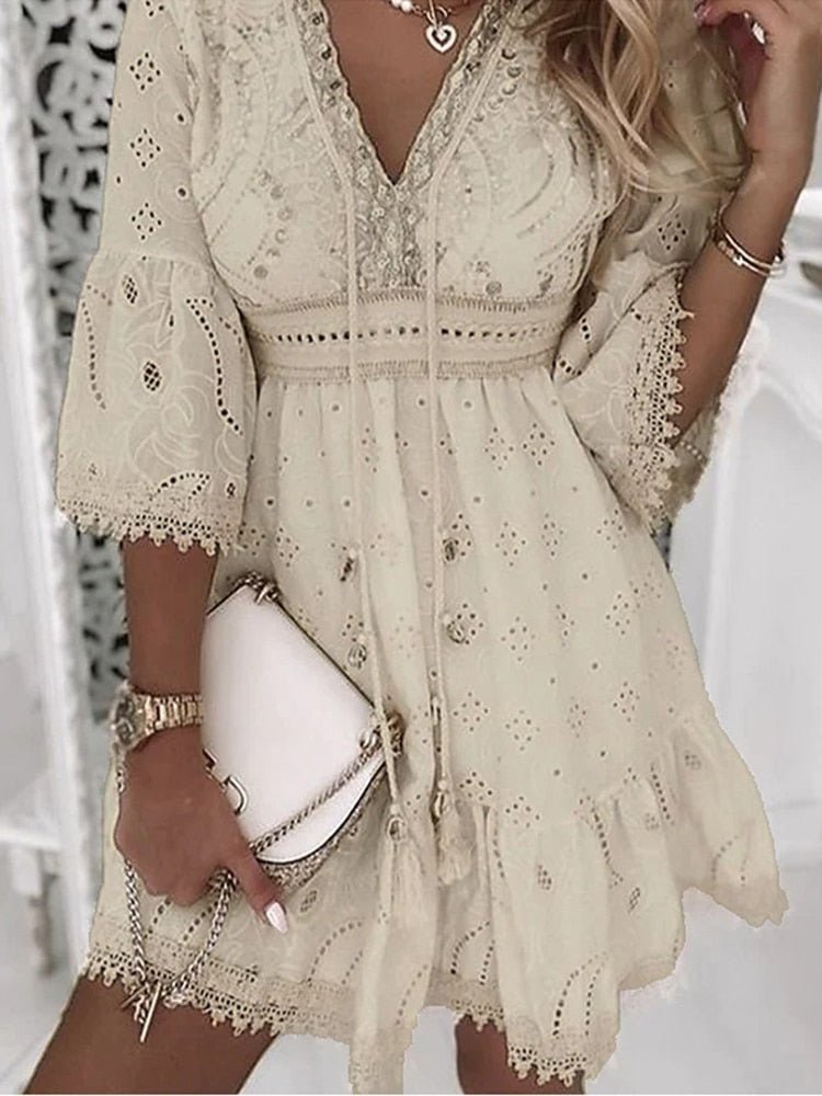 Paige | Women's Elegant Boho Mini Dress