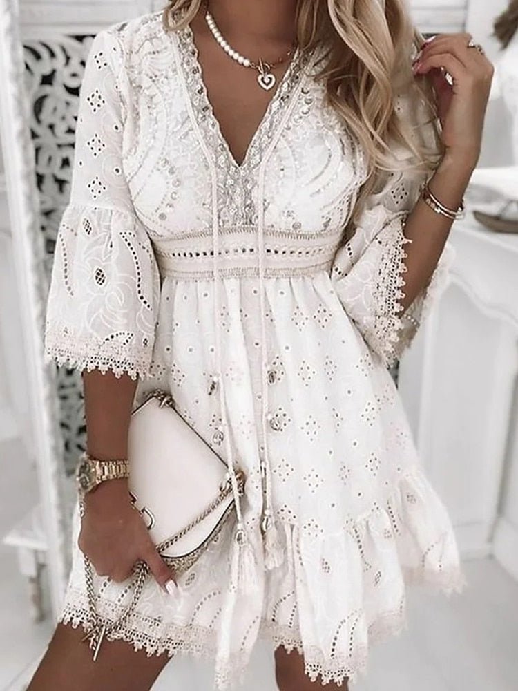 Paige | Women's Elegant Boho Mini Dress