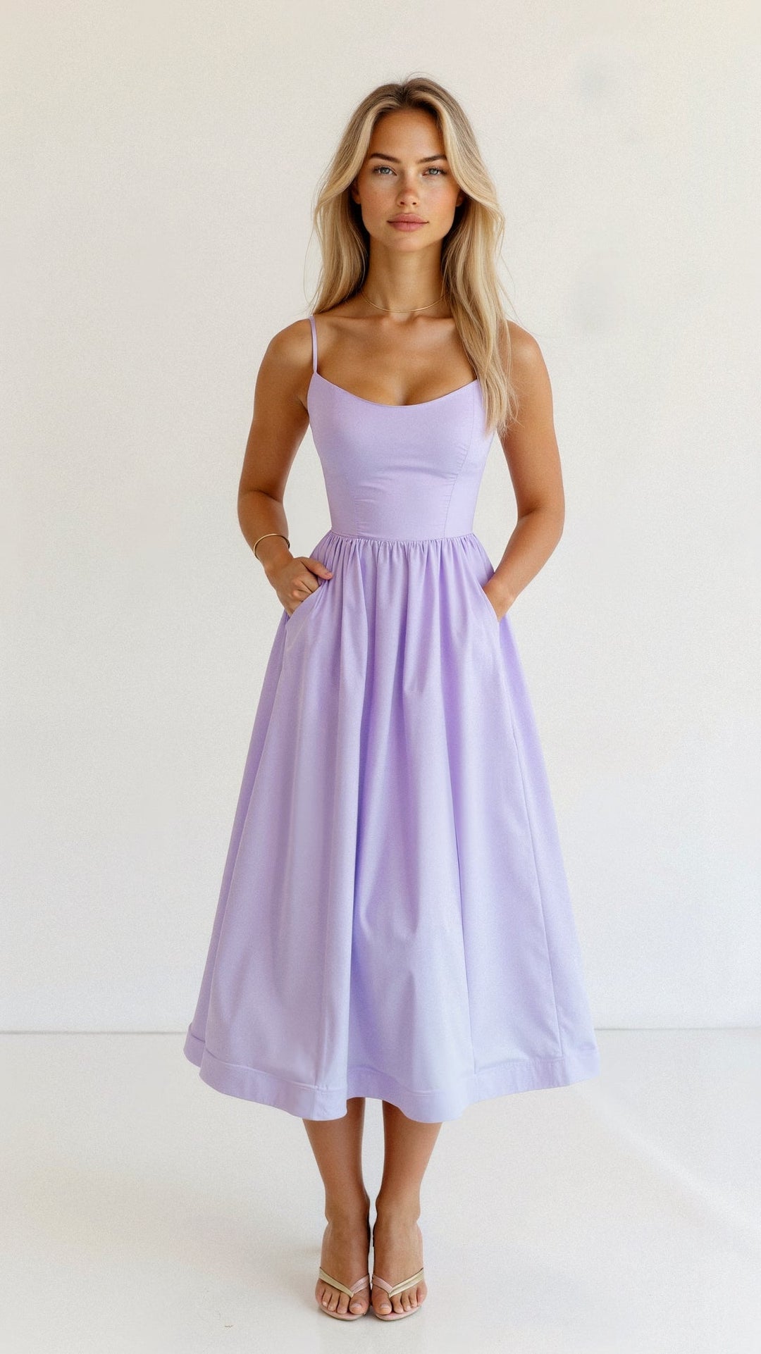 Oda | Women's A-Line Dress With Spaghetti Straps