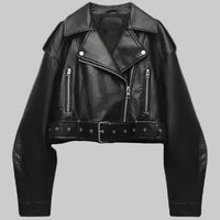 Ruby | Women's Cropped Leather Biker Jacket