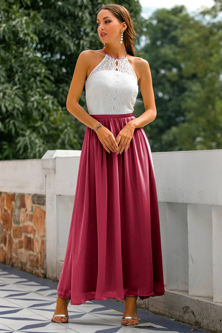 Katelyn | Women's Halter Wedding Guest Maxi Dress