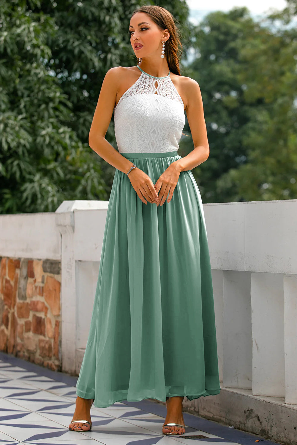Katelyn | Women's Halter Wedding Guest Maxi Dress
