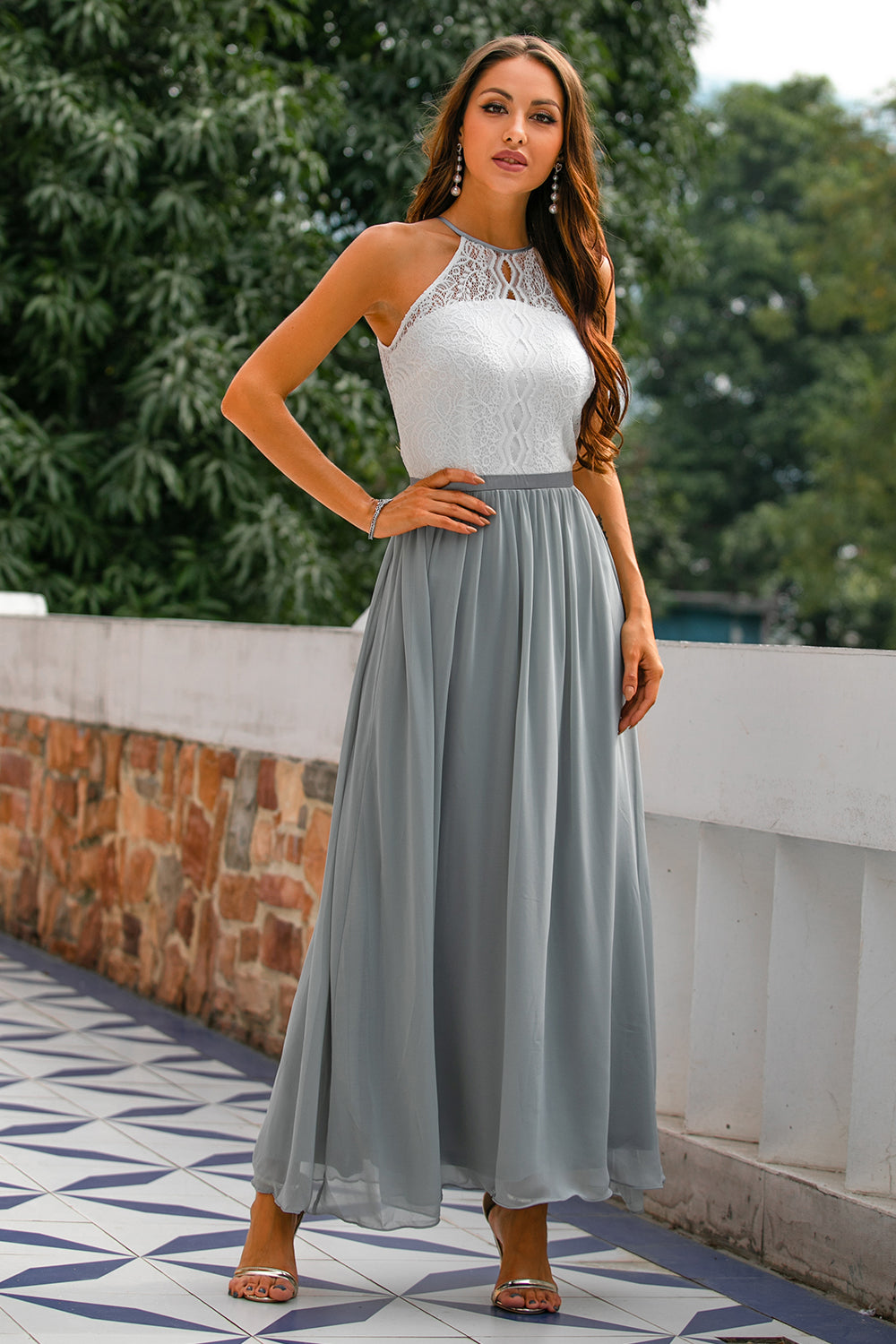 Katelyn | Women's Halter Wedding Guest Maxi Dress