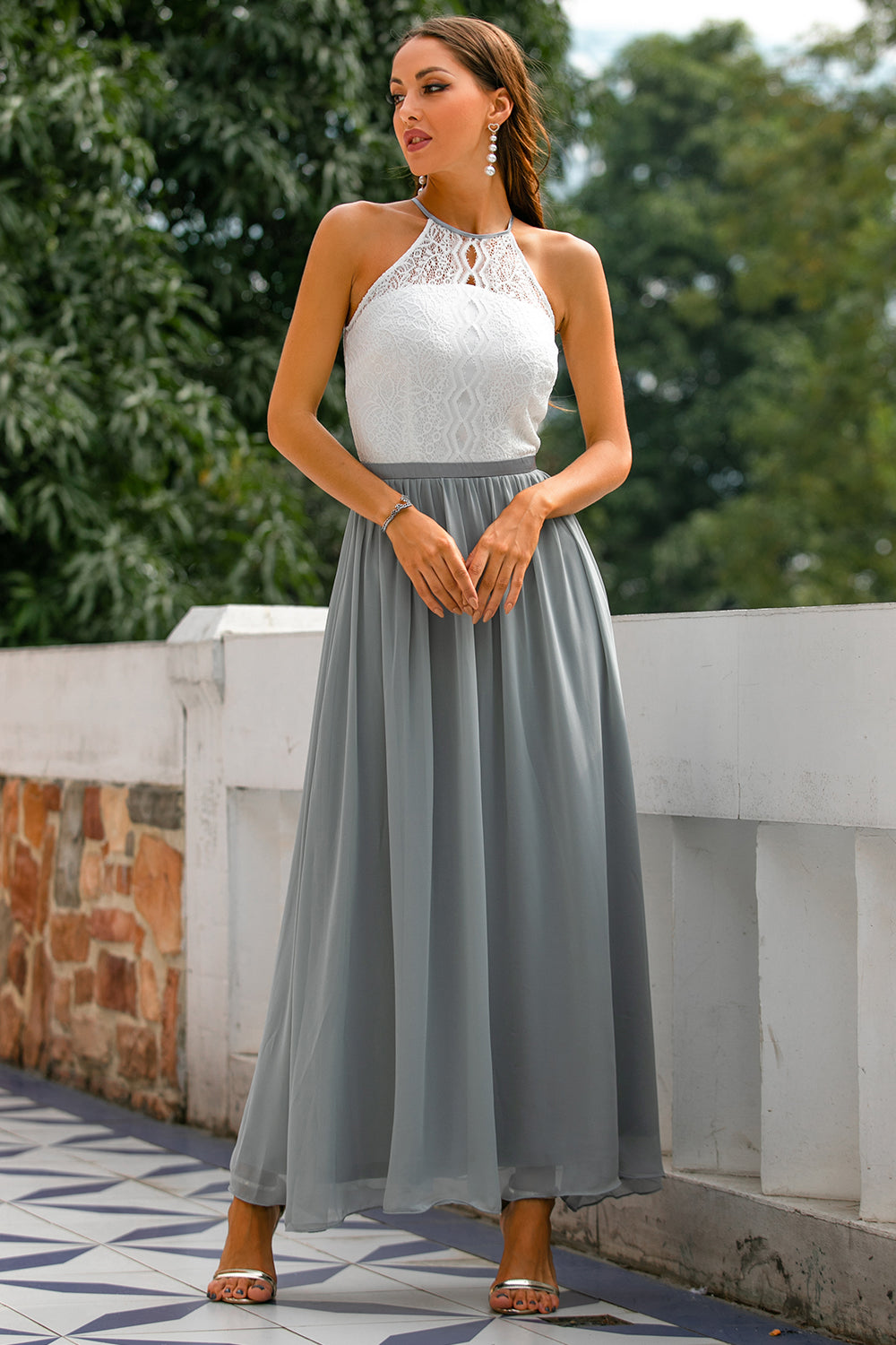 Katelyn | Women's Halter Wedding Guest Maxi Dress
