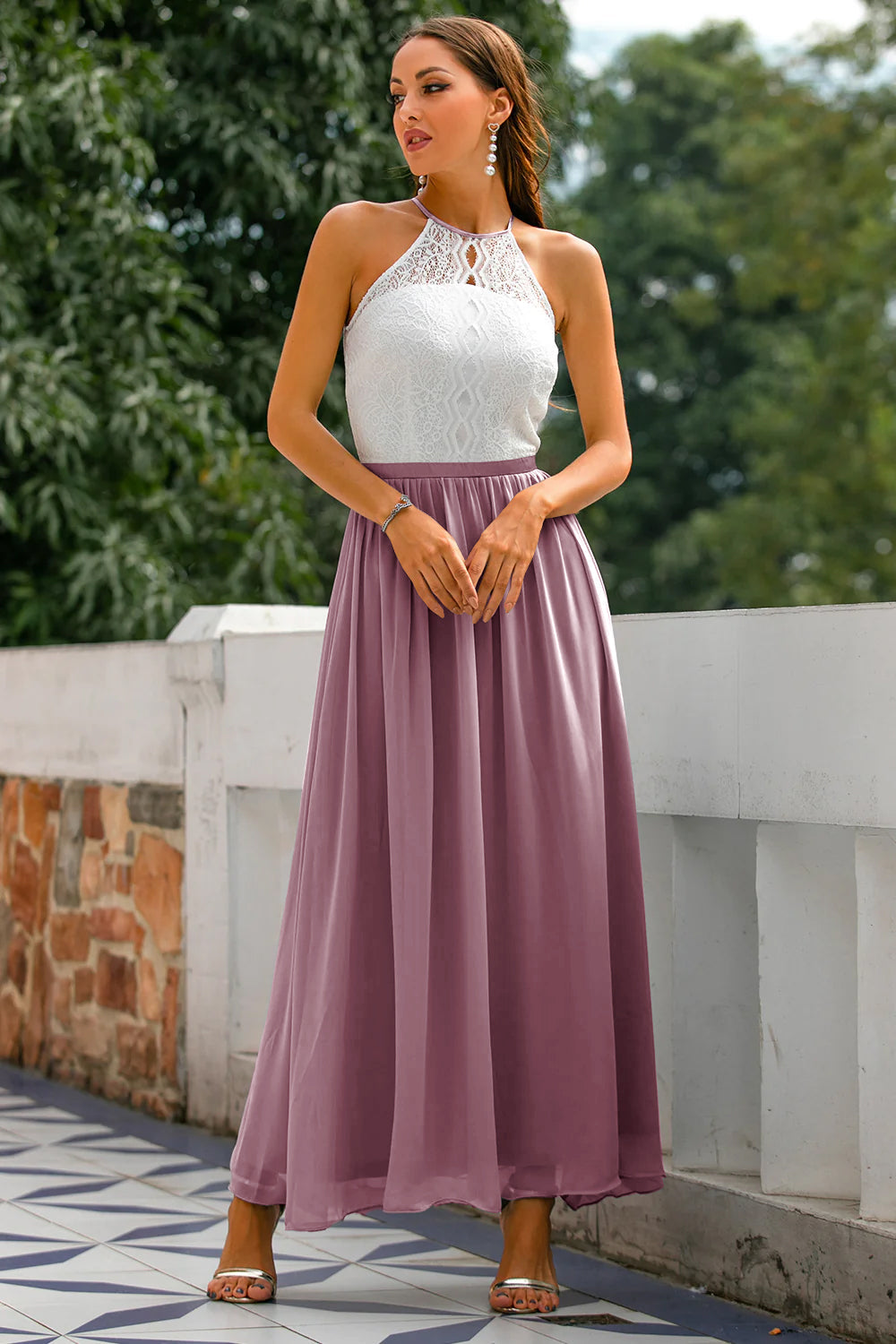 Katelyn | Women's Halter Wedding Guest Maxi Dress